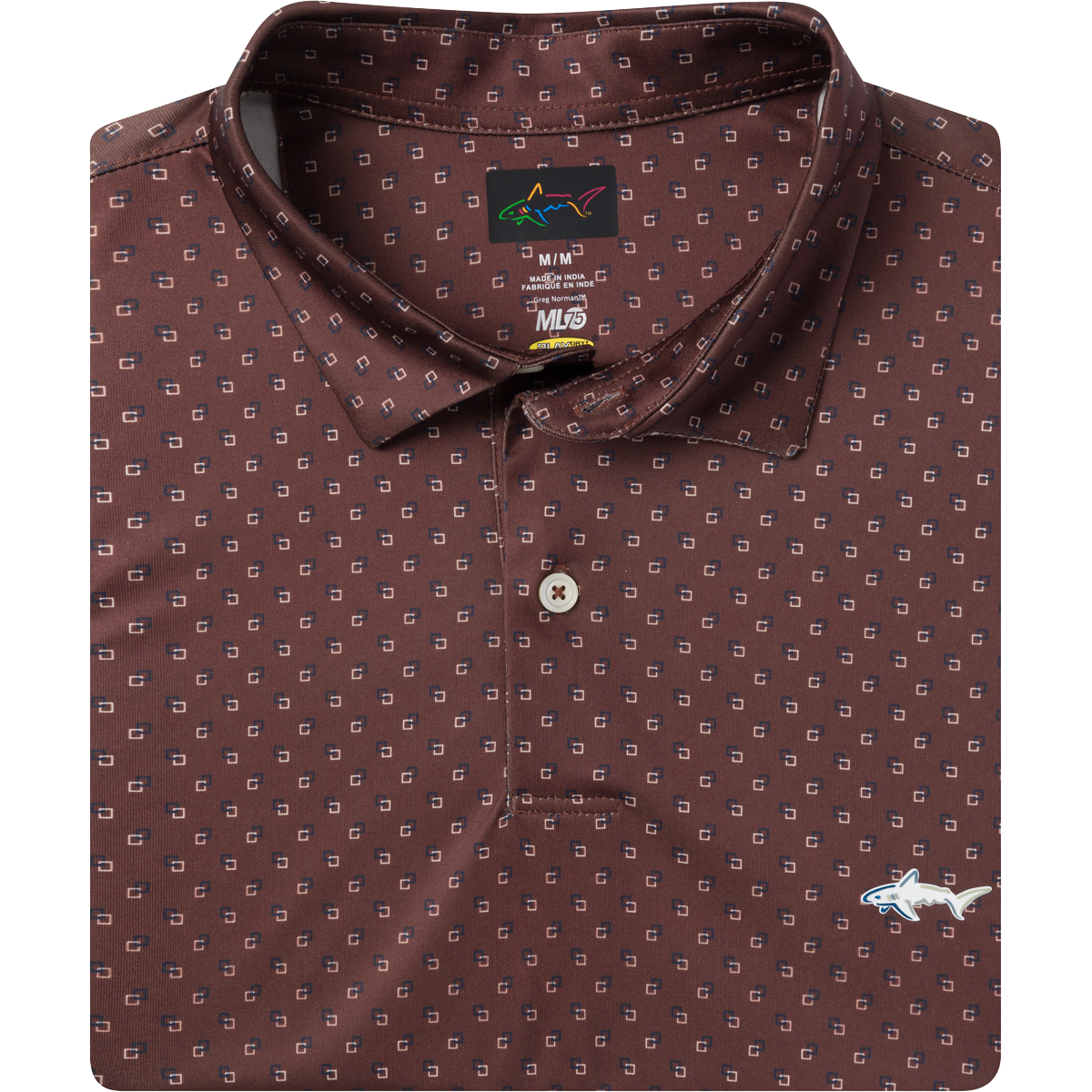 Men's ML75 Boxed Printed Golf Polo - Walnut