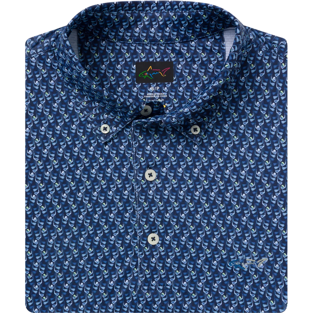 Men's Irons Button-Down Collar Golf Polo