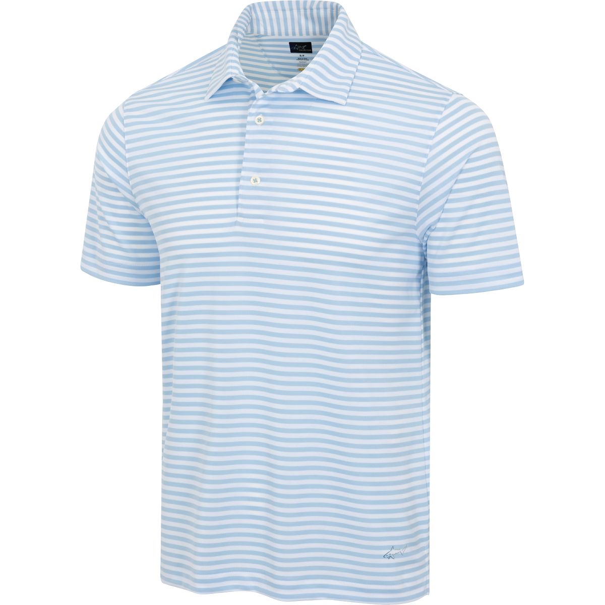 ML75 Recycled Microlux Yarn-Dye Stripe Golf Polo - Blue Heather