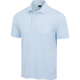ML75 Recycled Microlux Yarn-Dye Stripe Golf Polo - Blue Heather