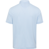 ML75 Recycled Microlux Yarn-Dye Stripe Golf Polo - Blue Heather