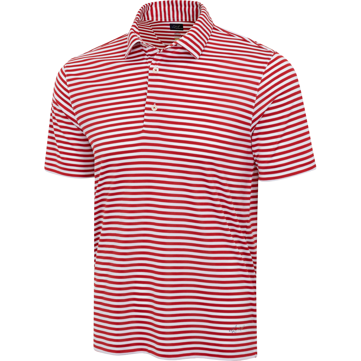 ML75 Recycled Microlux Yarn-Dye Stripe Golf Polo - Red Heather