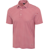 ML75 Recycled Microlux Yarn-Dye Stripe Golf Polo - Red Heather