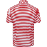 ML75 Recycled Microlux Yarn-Dye Stripe Golf Polo - Red Heather