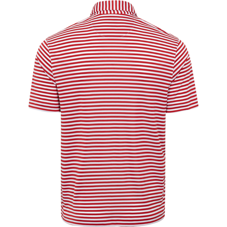 ML75 Recycled Microlux Yarn-Dye Stripe Golf Polo - Red Heather