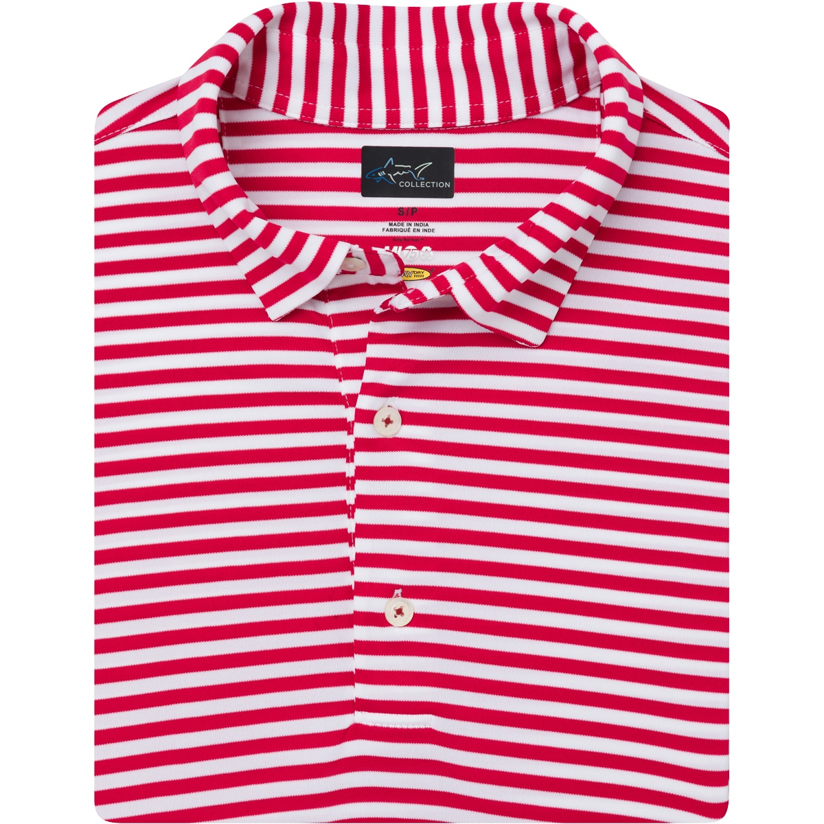 ML75 Recycled Microlux Yarn-Dye Stripe Golf Polo - Red Heather