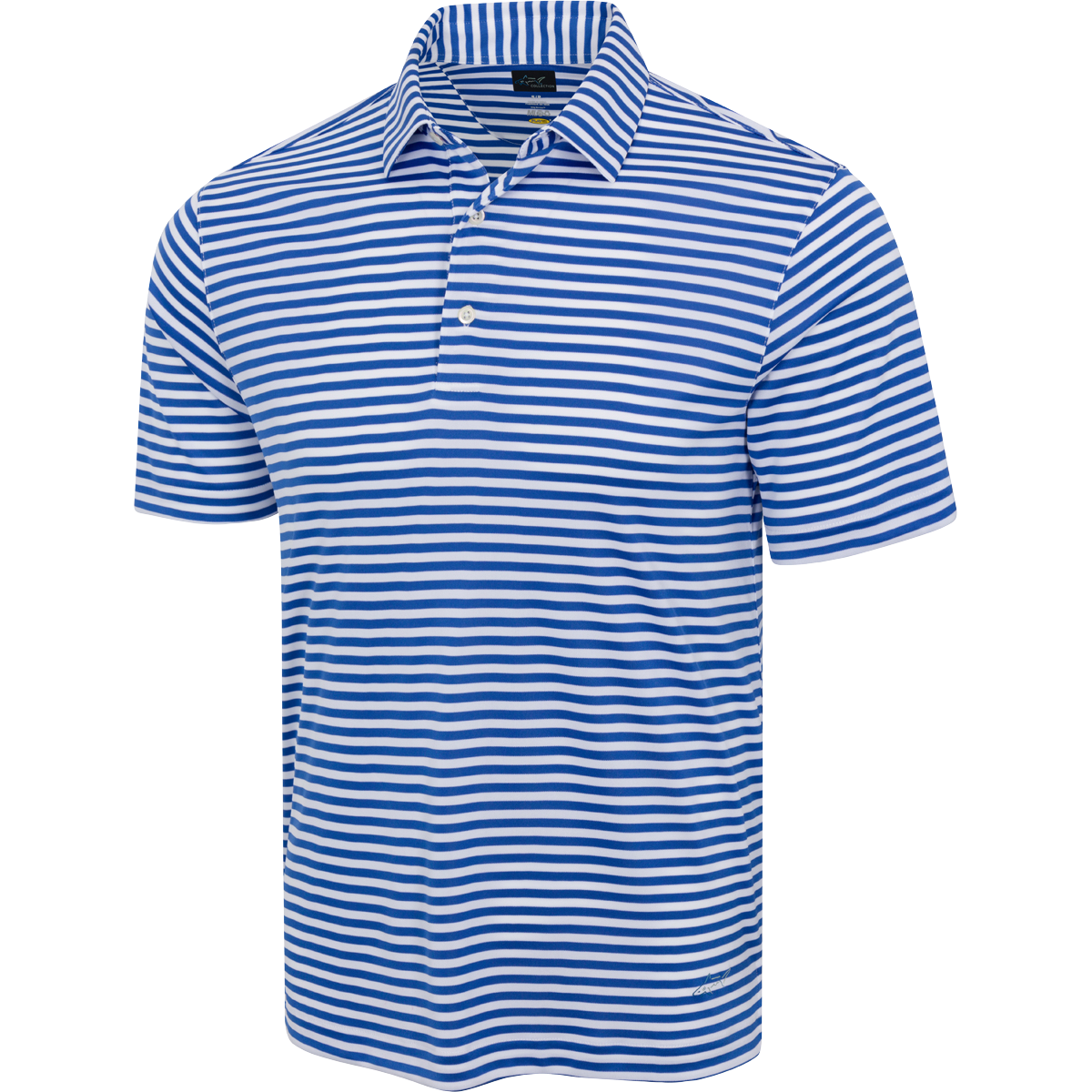 ML75 Recycled Microlux Yarn-Dye Stripe Golf Polo - DP White