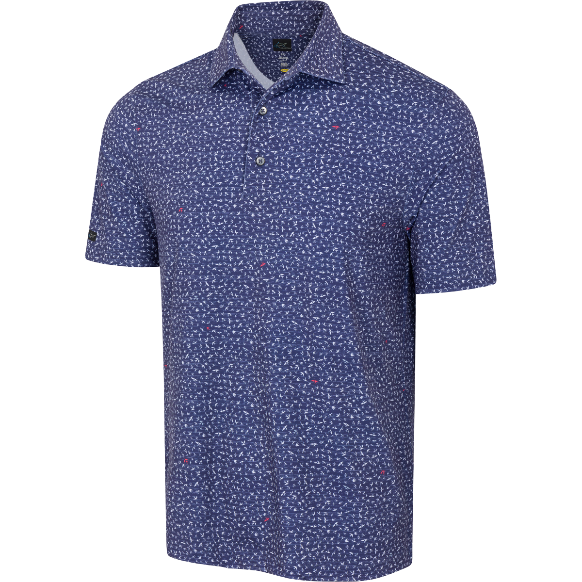 Men's Bird Printed Navy Golf Polo