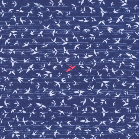 Men's Bird Printed Navy Golf Polo