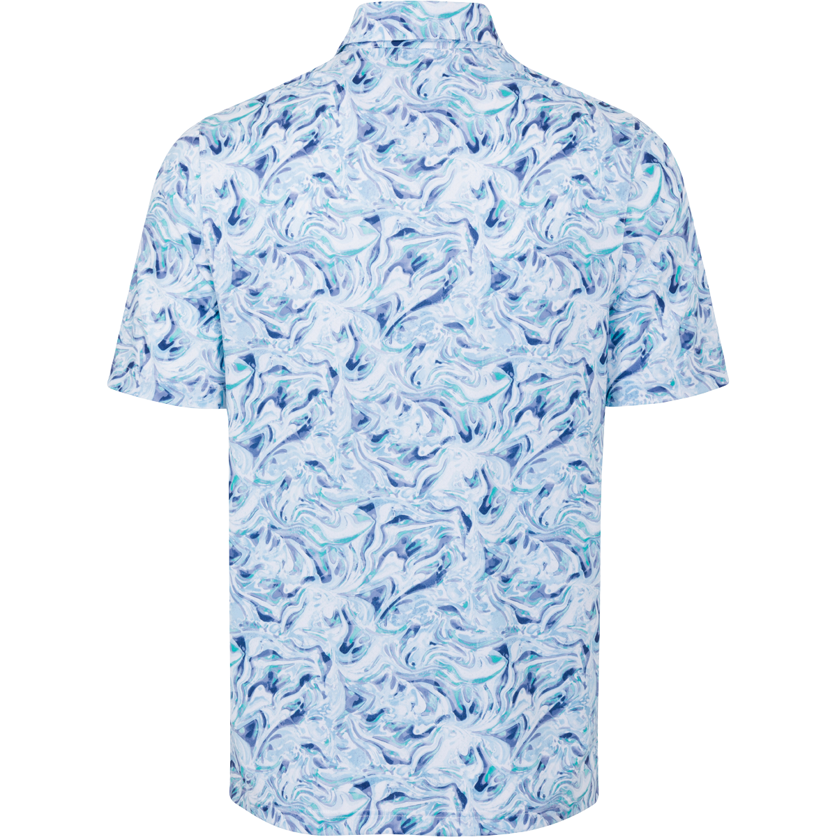 Men's Wave Printed White Golf Polo