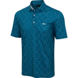 Men's ML75 Golf Club Stripe Printed Polo - Vivid Teal