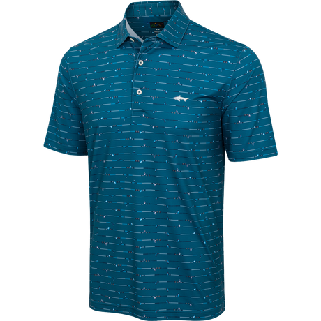 Men's ML75 Golf Club Stripe Printed Polo - Vivid Teal