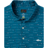 Men's ML75 Golf Club Stripe Printed Polo - Vivid Teal