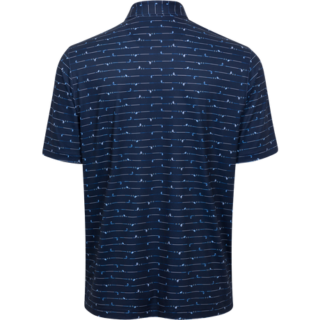 Men's ML75 Golf Club Stripe Printed Polo - Navy