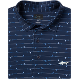 Men's ML75 Golf Club Stripe Printed Polo - Navy