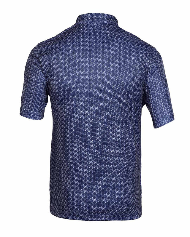 Navy Print Polo T shirt