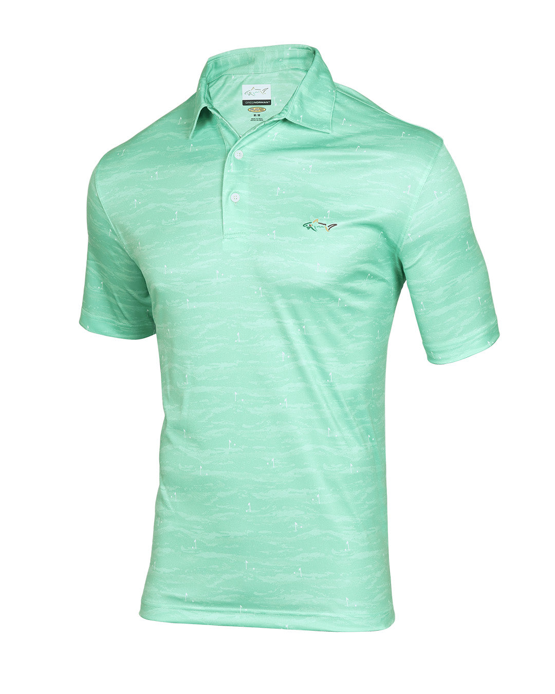 Lime Meadow Print Golf Polo T shirt