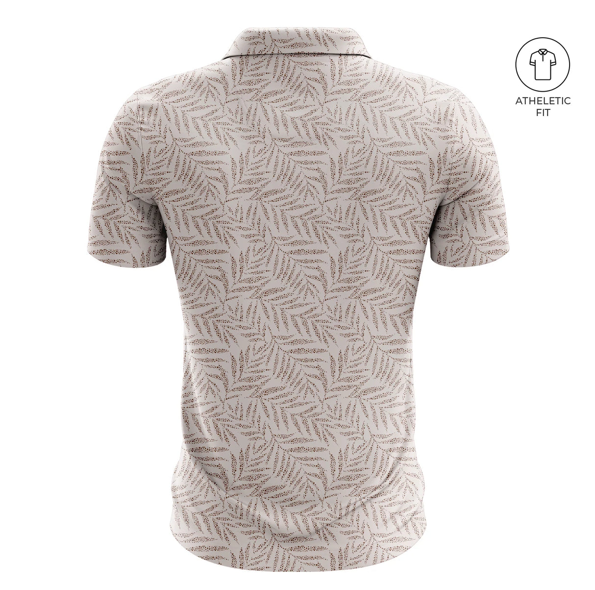 Men's Desert Palm Print Golf Athletic Fit Golf Polo