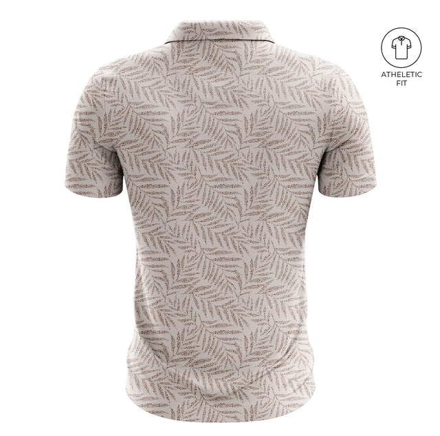 Men's Desert Palm Print Golf Athletic Fit Golf Polo