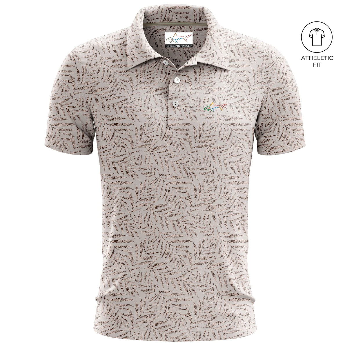 Men's Desert Palm Print Golf Athletic Fit Golf Polo