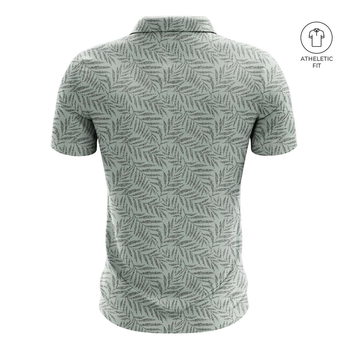 Men's Desert Palm Print Golf Athletic Fit Golf Polo - Light Green