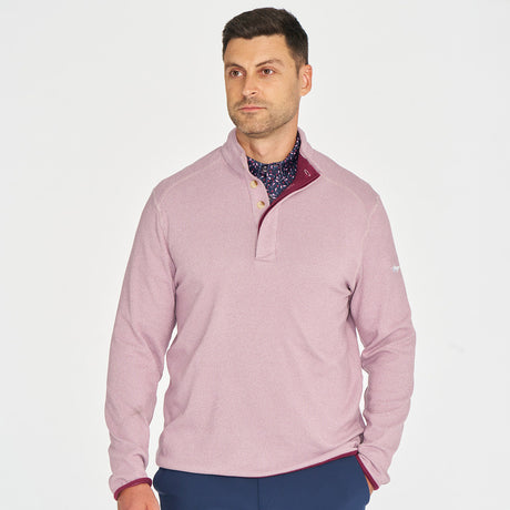 Men's Cozy Fleece Button Mock Golf Pullover