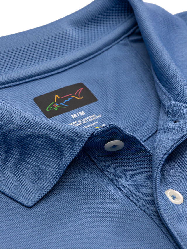 Classic Pique Shark Polo - Riverside Blue