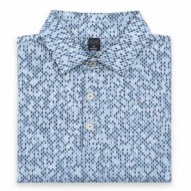 Men's Droplets Golf Polo - Navy