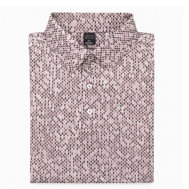 Men's Droplets Golf Polo - Deep Mauve