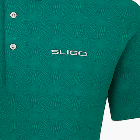 Men's Spiral Printed Golf Polo - Teal