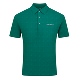 Men's Spiral Printed Golf Polo - Teal