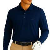 Long Sleeve Solid Pique Golf Polo