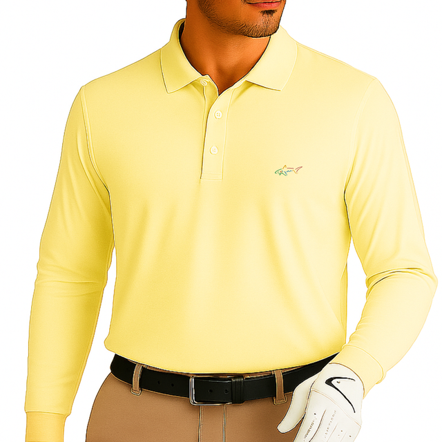 Long Sleeve Solid Pique Golf Polo