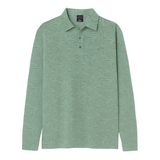 Men's Desert Palm Printed Full Sleeve Golf Polo - Light Green