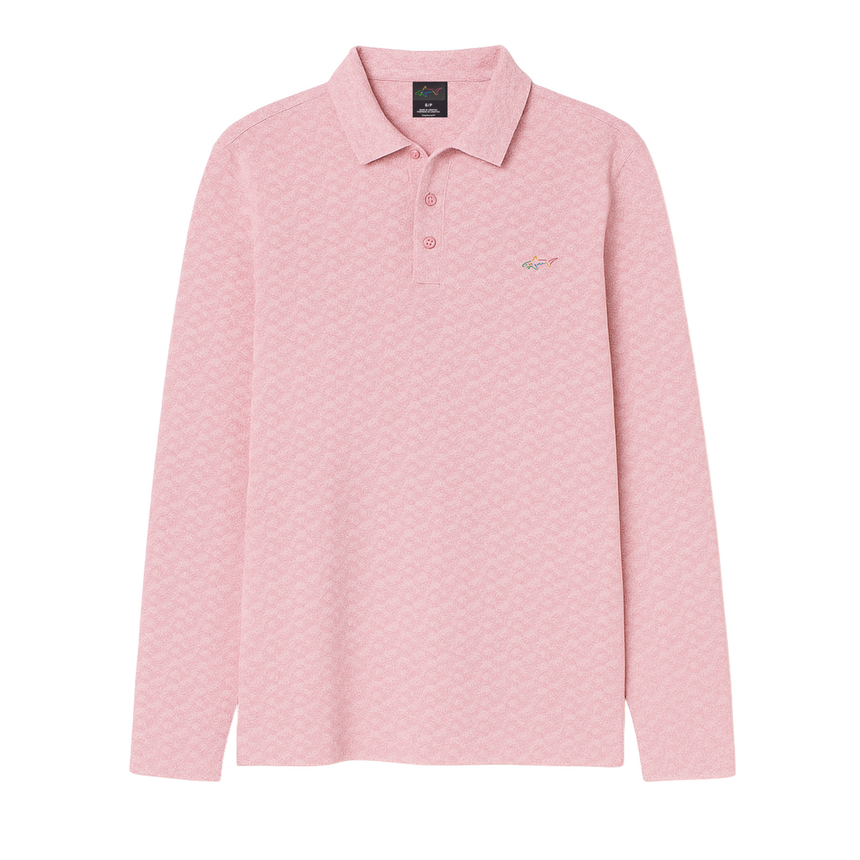 Men's Desert Palm Printed Full Sleeve Golf Polo - Light Green