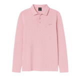 Men's Desert Palm Printed Full Sleeve Golf Polo - Light Green