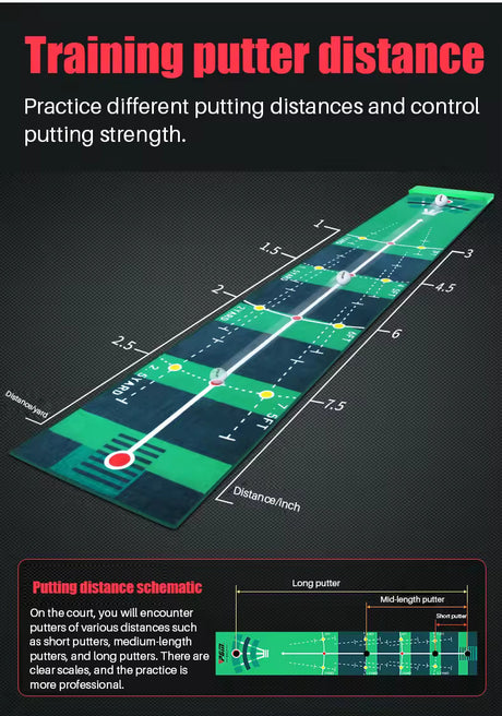 TL018 Velvet Golf Putting Mat  Indoor Practice with Stopper