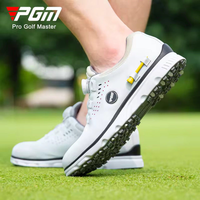 Men's Golf Marker With Tee Holder Auto Lacing  Waterproof Golf Shoes