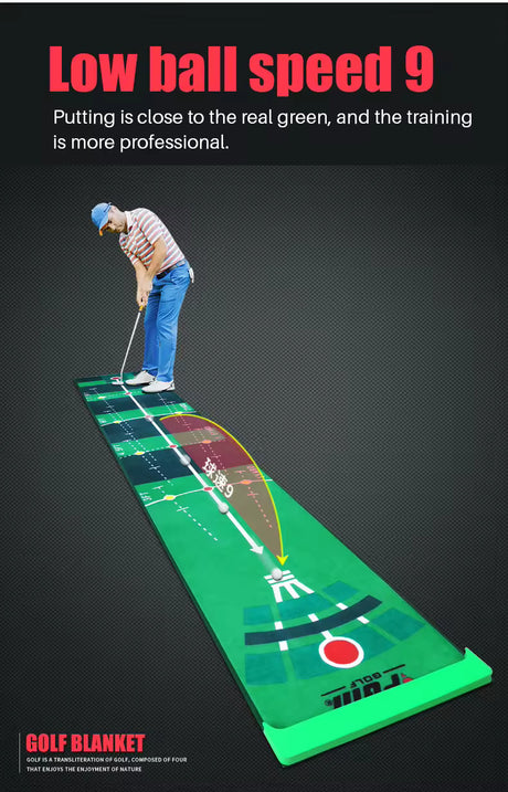 TL018 Velvet Golf Putting Mat  Indoor Practice with Stopper