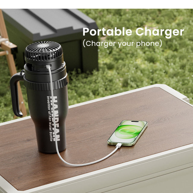 HandFan Upgraded 40 OZ Stainless Steel Vacuum Insulated Tumbler with Lid and Straw for Water, Iced Tea or Coffee