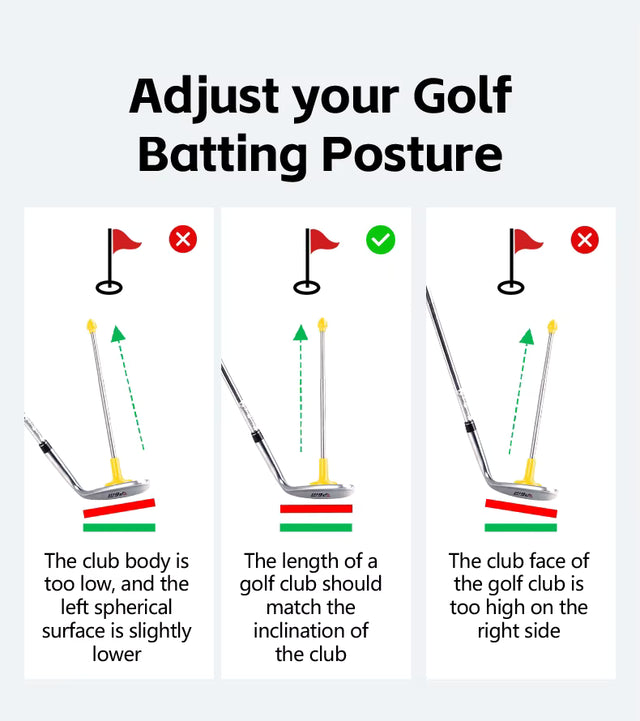 Golf Cutter Direction Indicator Swing Trainer Portable Magnetic Stainless Steel Golf Club Alignment Stick Correct Aim Lie Angle