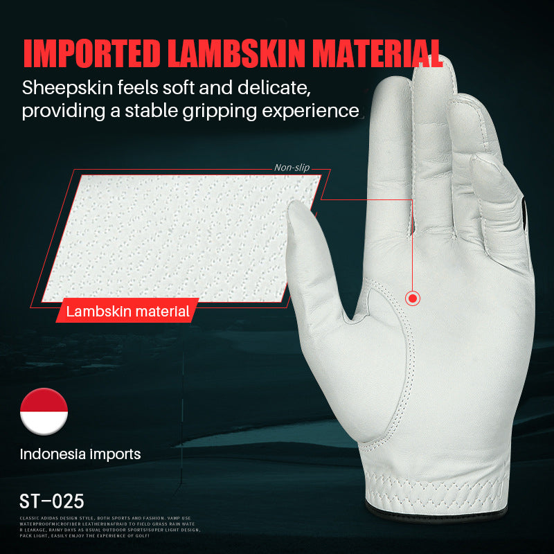 Men’s Premium Leather Golf Glove – Breathable Lycra and Anti-Slip