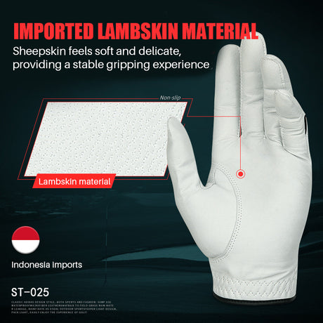 Men’s Premium Leather Golf Glove – Breathable Lycra and Anti-Slip