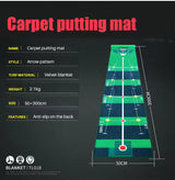TL018 Velvet Golf Putting Mat  Indoor Practice with Stopper