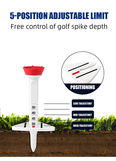 Adjustable Limit Ball Holder Aiming Assist 77mm Serve Length Tee 4 pieces/box