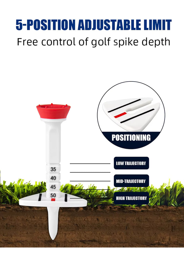 Adjustable Limit Ball Holder Aiming Assist 77mm Serve Length Tee 4 pieces/box