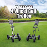 Golf Cart 4 Wheels Foldable  Trolley With Umbrella and Ball Holder