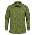 Men’s Abstract Texture Printed Long Sleeve Golf Polo