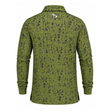 Men’s Abstract Texture Printed Long Sleeve Golf Polo