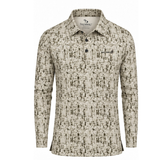 Men’s Abstract Texture Printed Long Sleeve Golf Polo